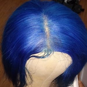 Blue bob human hair